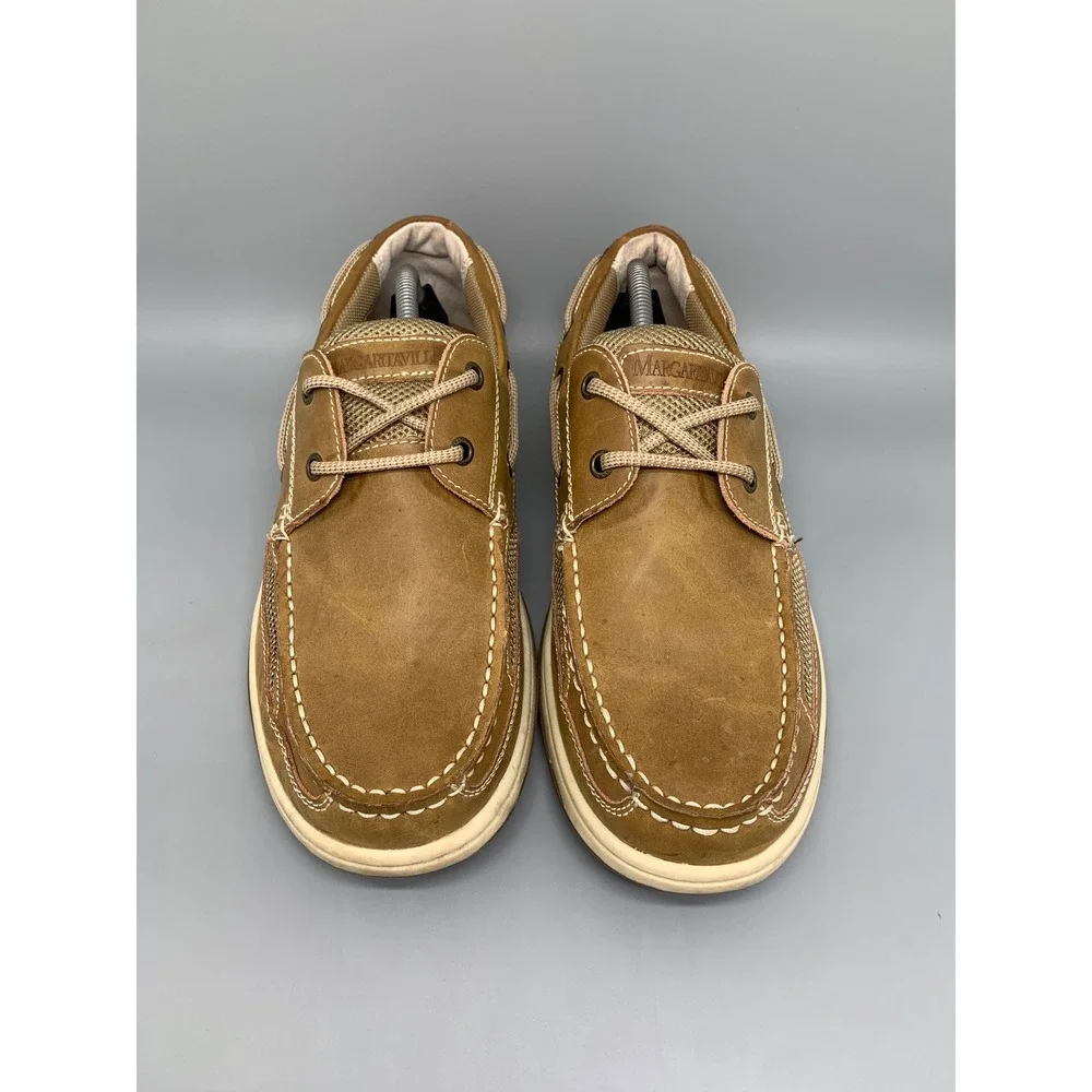 Margaritaville Anchor Lace Up Brown Boat Shoes MG1301F Men's Sz 11.5